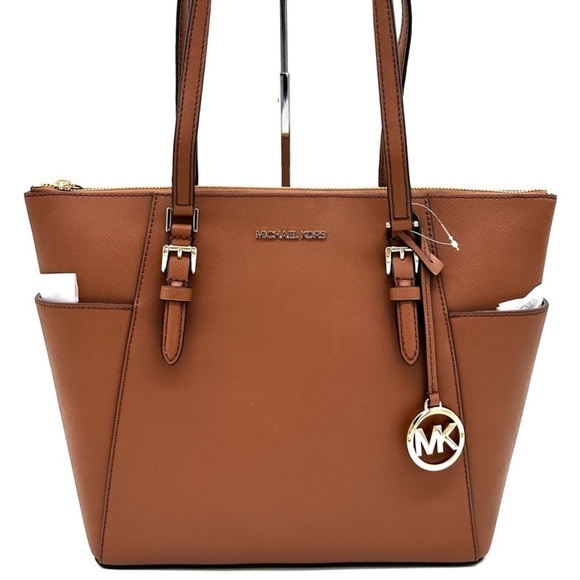 Michael Kors Large Charlotte Tote Bag Luggage Leather Luggage (NWT) - Picture 1 of 12
